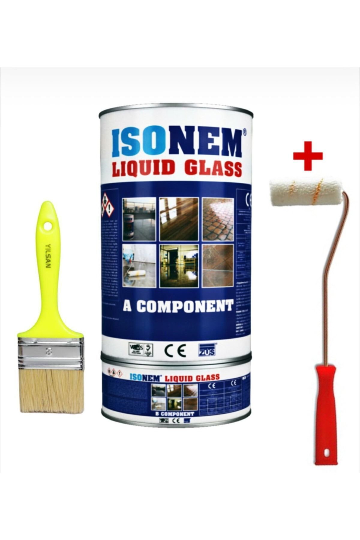 Sıvı Cam Parlak Su Yalıtımı Rulo Liquid Glass 4 Kg Şeffaf + Kestirme Fırça