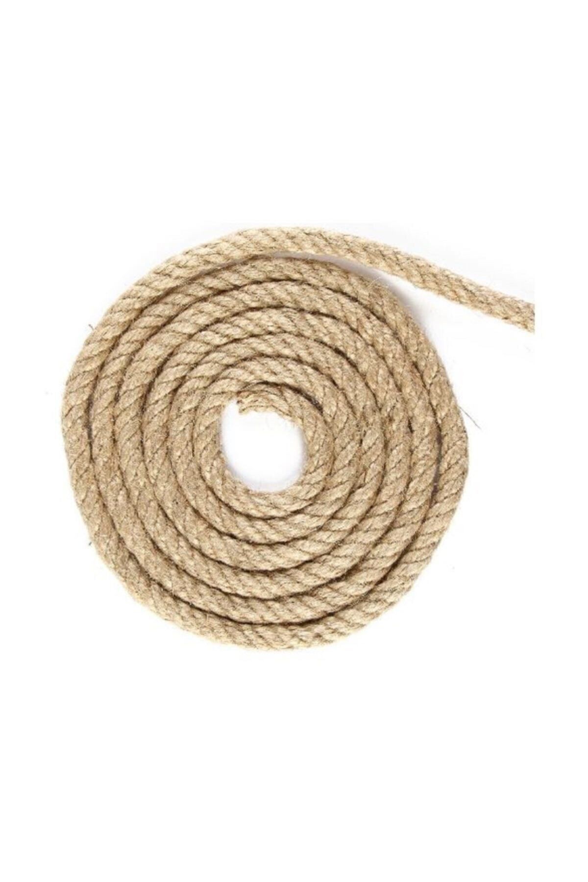 6 Mm 10 Metre Jüt Halat Ip Dekoratif Hasır Ip Kendir Halat Kahverengi - Tek Ebat