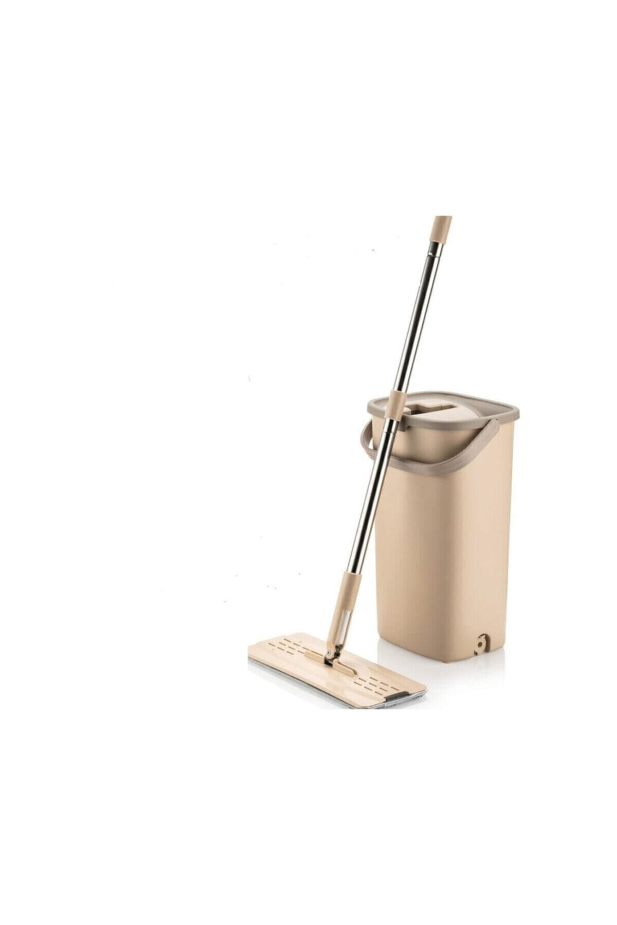 Plastik Flat Tablet Mop Set Yeni Nesil Temizlik Seti KREM - Tek Ebat