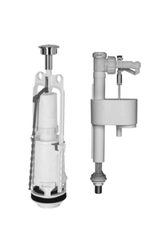 Komple Rezervuar Iç Takımı Tek Kademeli 22/93 Stoplu Basmalı Klozet Iç Takımı