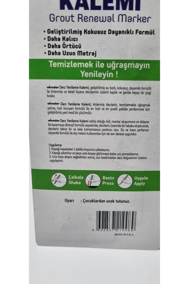 Fayans Derz Kalemi Beyaz 2 Li Set