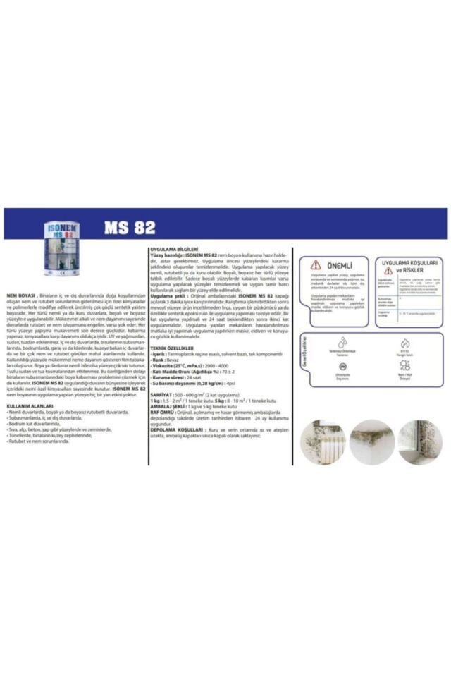 Isonem Ms82 Nem Rutubet Boyası Beyaz 5 kg