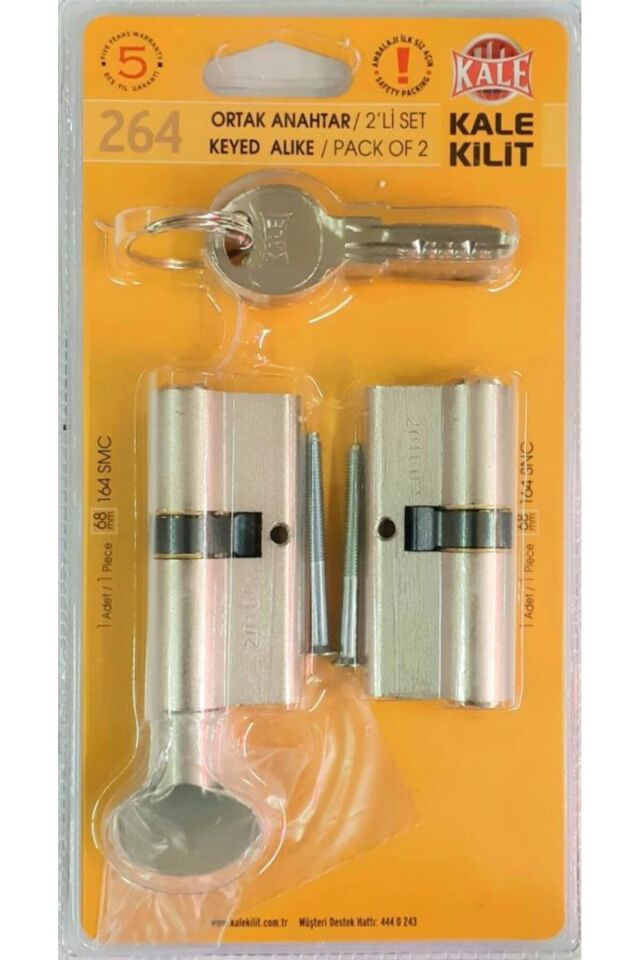 Kale 264snc+smc Ortak Anahtar 2li Silindir Kapı Kilit Göbeği