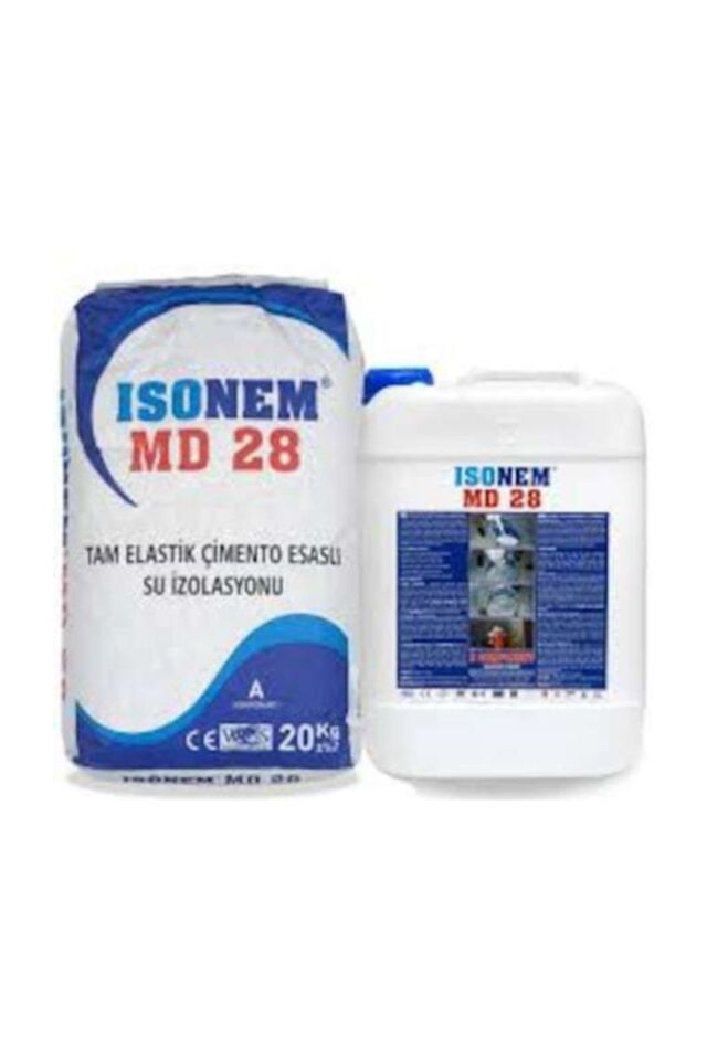 Isonem Md 28 Tam Elastik Çimento Esaslı Su Izolasyonu 30 Kg NoColor-88399b10 - Tek Ebat