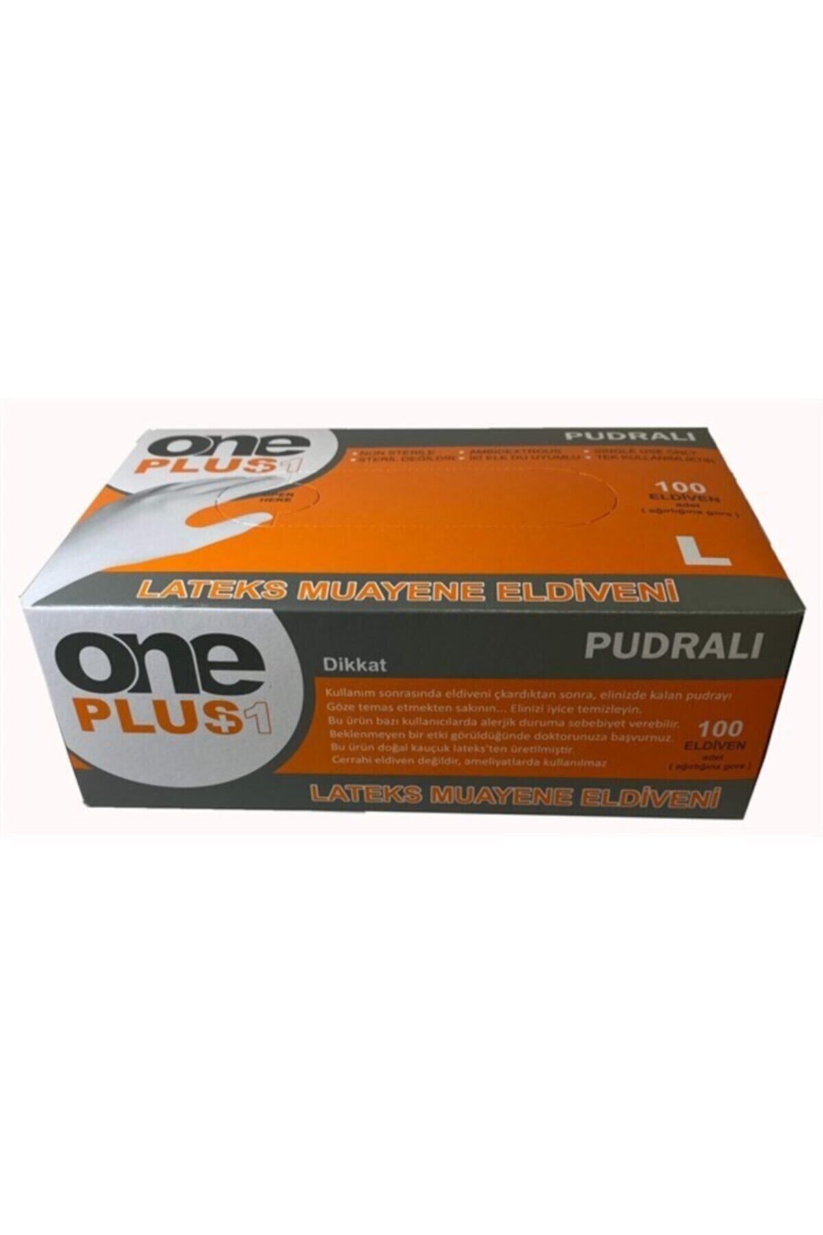 One Plus Lateks Pudralı Eldiven S/m/l Mavi
