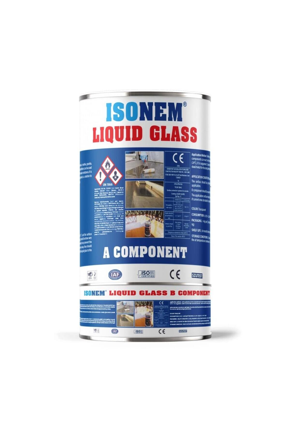 LiQuid Glass Şeffaf Parlak Su İzolasyonu 4 Kg Karışık, Çok Renkli