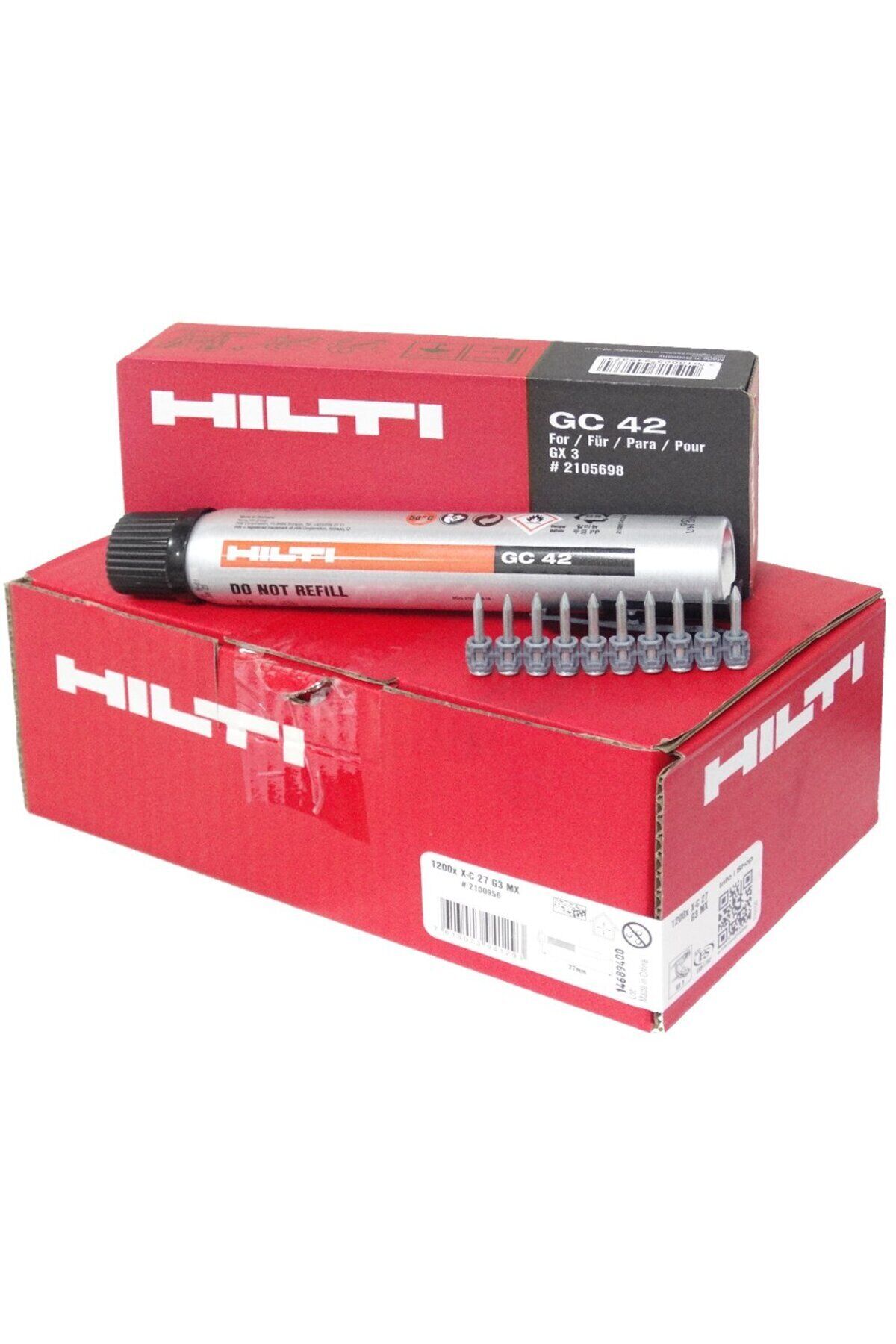 X-C 27 G3 MX Beton Çivisi 1200 Adet - GC 42 Makina Gazı 1 Adet