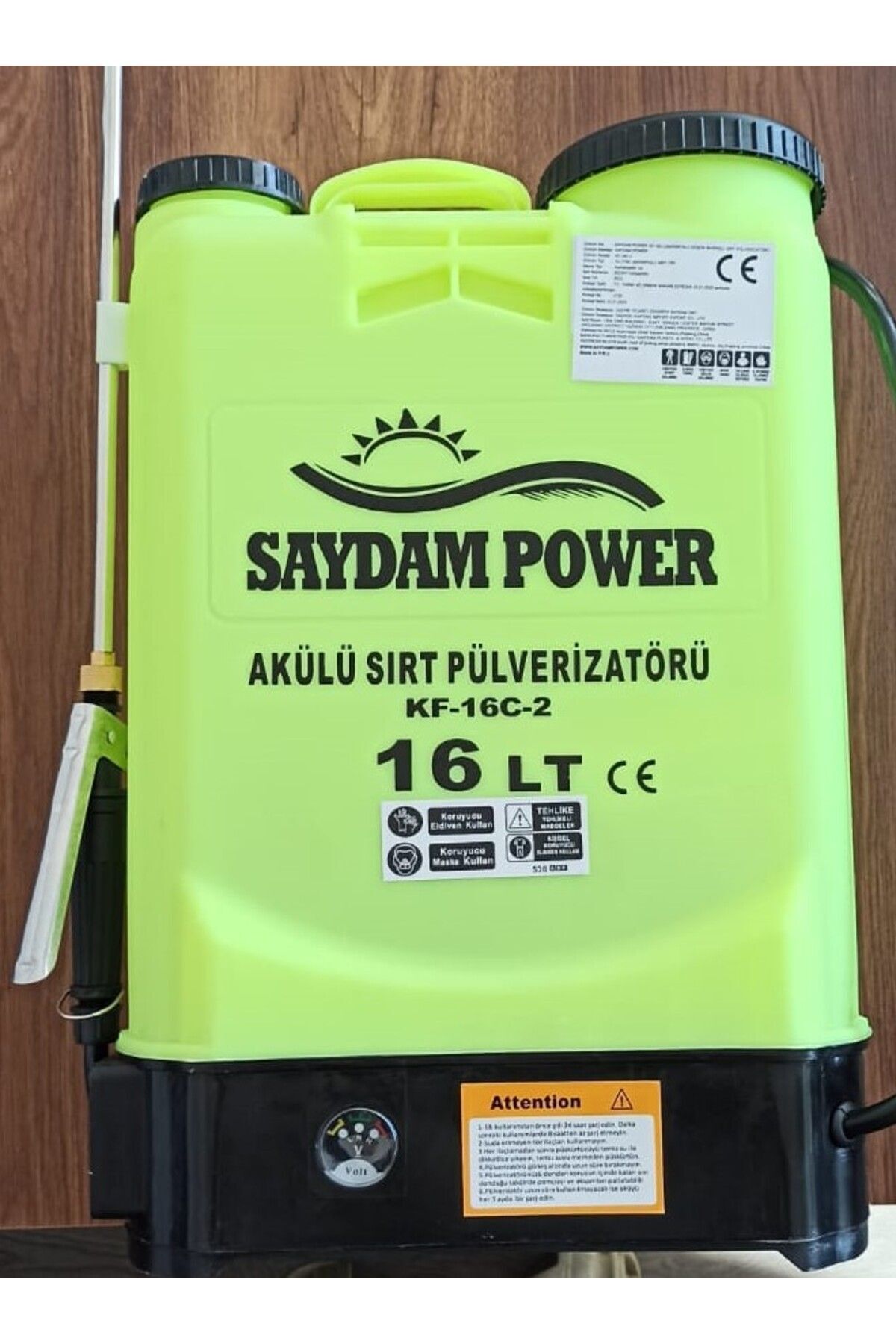 SAYDAM POWER 16 LT AKÜLÜ İLAÇLAMA POMPASI(SIRT PÜLVERİZATÖRÜ) Tek Ebat