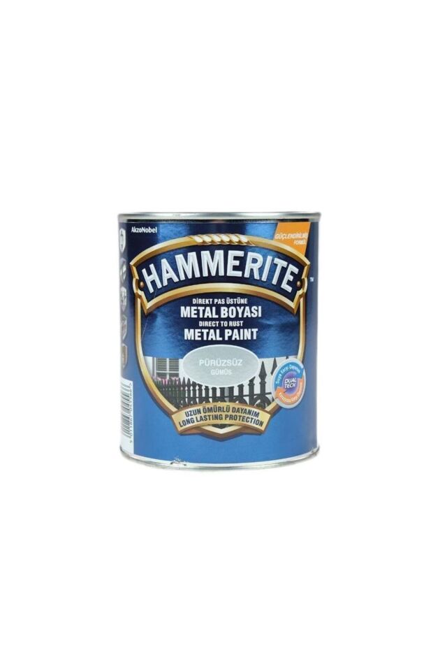 Hammerite Pas Üstü Metal Boyası Düz Gümüş 0,75lt