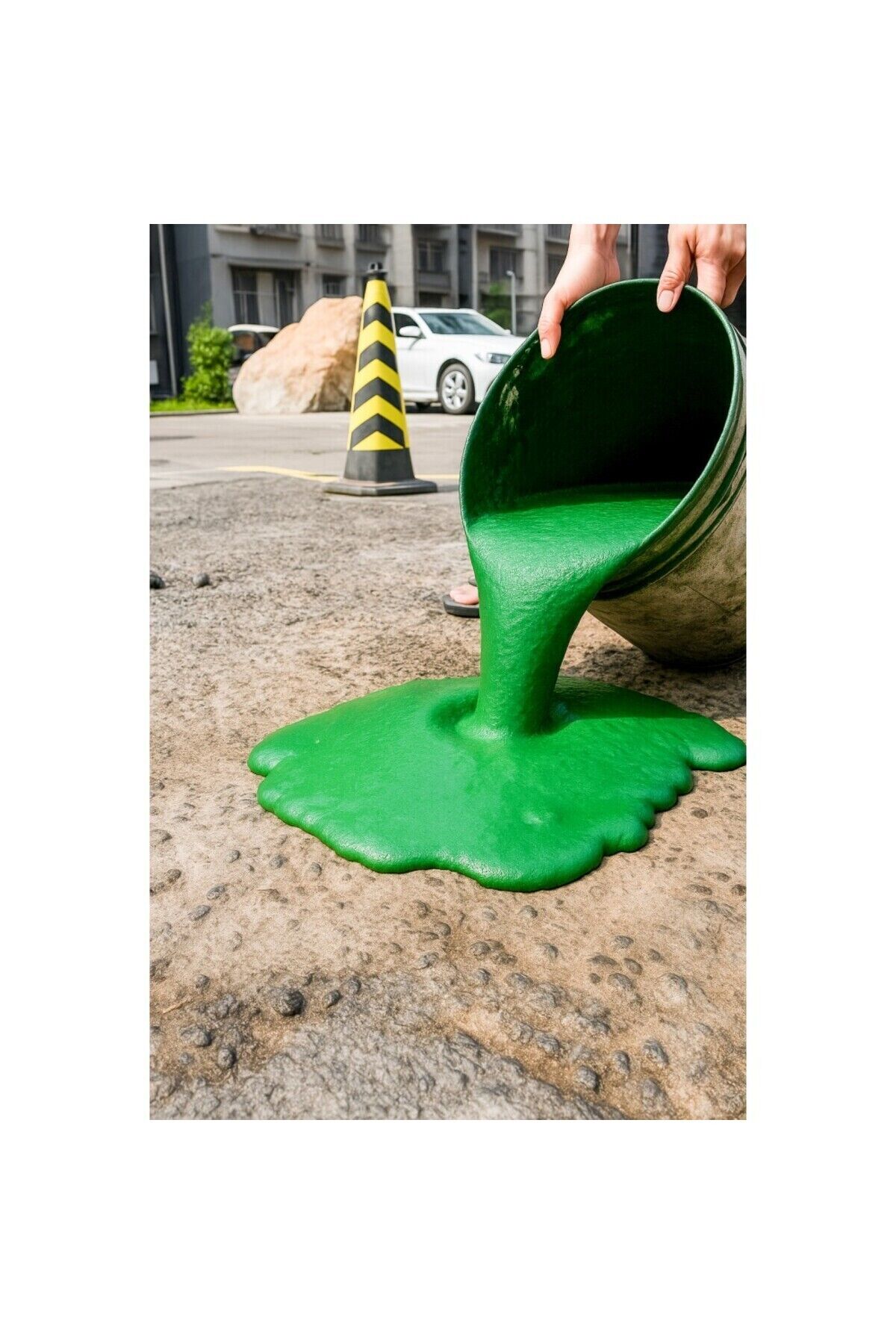 Jel Beton Çimento Esaslı Kendiliğinden Yayılan Renkli JelBeton 20 KG Kraft Torba Yeşil