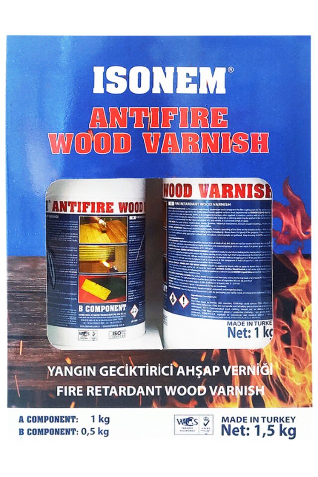 İSONEM Antifire Wood Varnish Yangın Geçiktirici Ahşap Verniği şeffaf