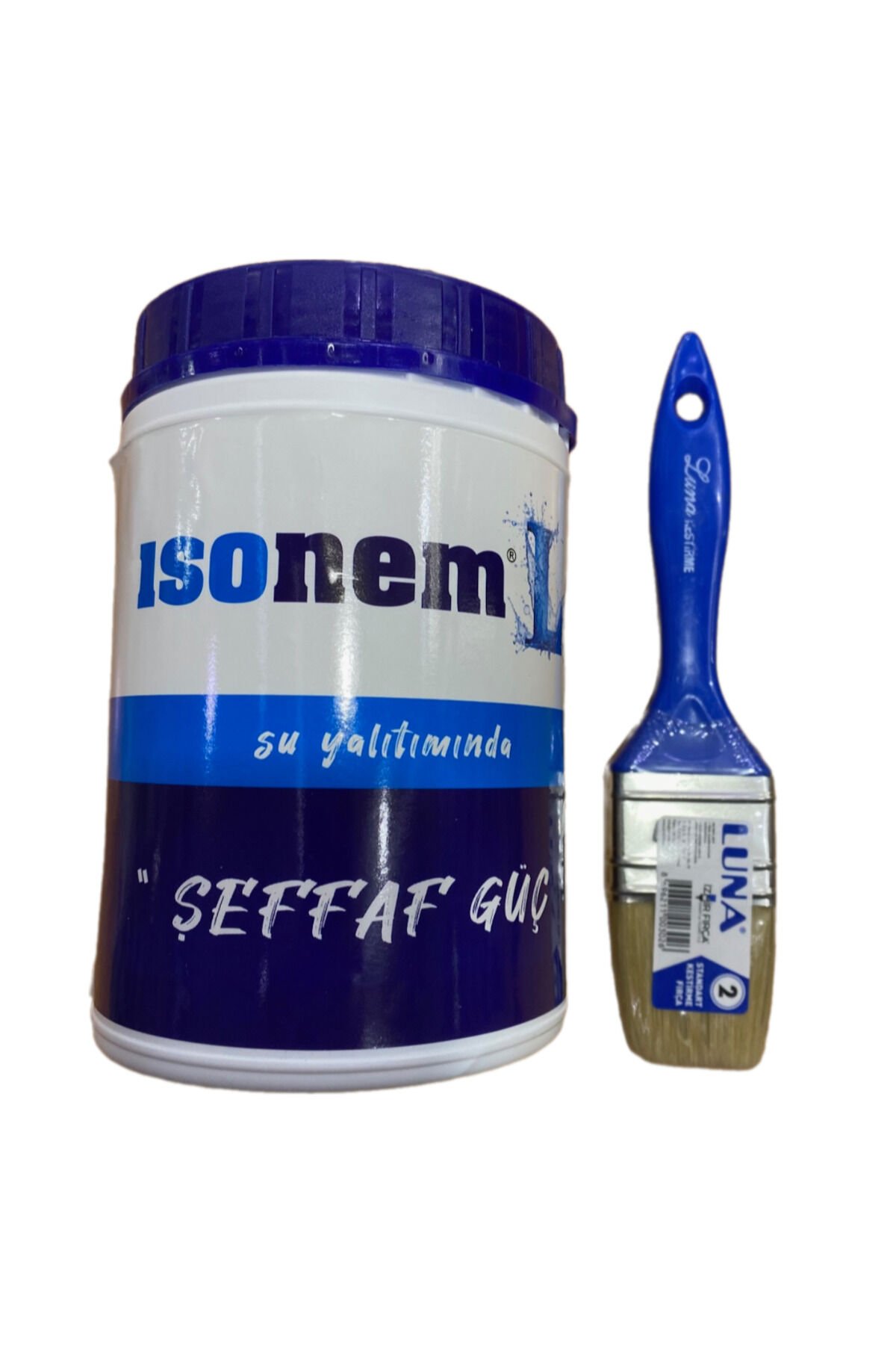 İsonem L Şeffaf Güç Su Yalıtım Boyası 1 Kg + Luna Kestirme Fırça No 2 Şeffaf