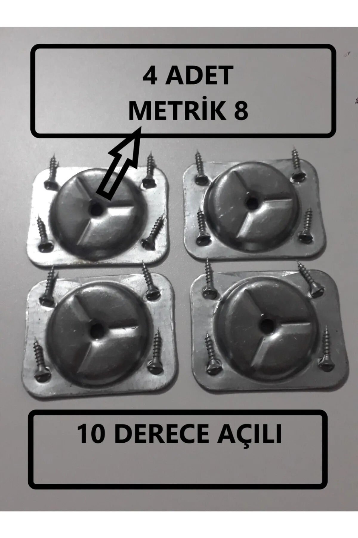 Açılı Metal Bağlantı Aparatı (M8 VİDA GİRİŞLİ) 4 Adet Mobilya, Masa, Sandalye, Sehpa Montaj metal - Tek Ebat