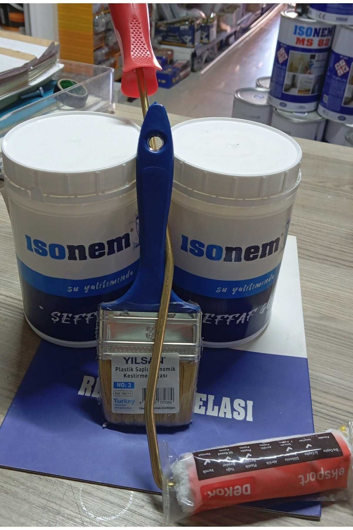Özbayar 2 ADT L Şeffaf GüçNet 1 l 1 kg toplam 2 kğ+3 nolu kestirme fırçası+Dekor Parmak Rulo 10 Cm ŞEFFAF