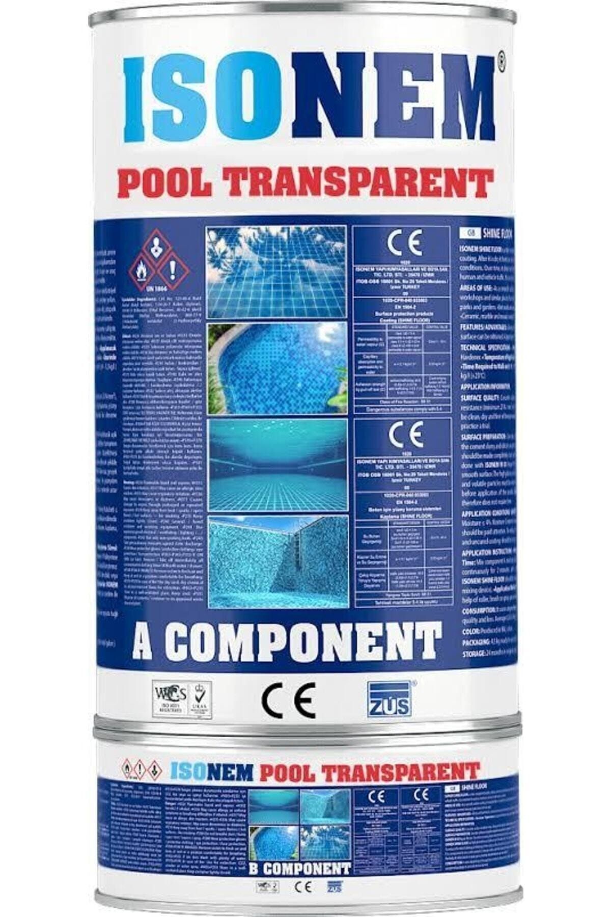 Pool Çift Bileşenli Şeffaf Havuz Yalıtım Boyası 4,5 kg şeffaf - Tek Ebat