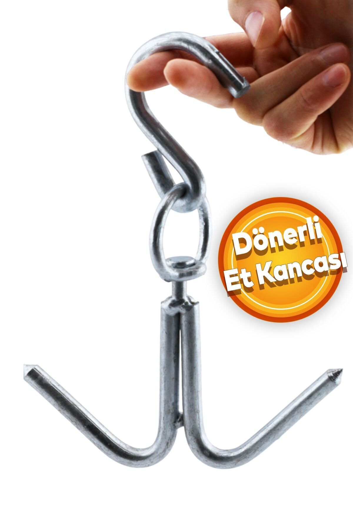 Kasap Et Kancası Kurban Asma Kancası Dönerli Çift Taraflı 10 mm Metal Çengel