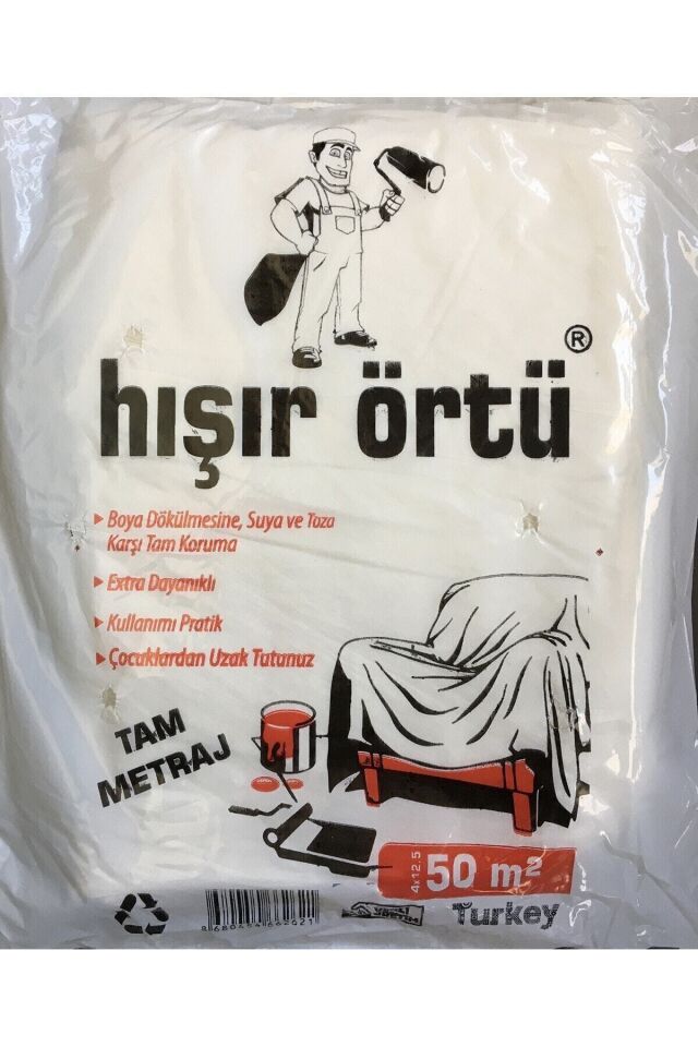 1 Adet Hışır Örtü Boya Badana Örtüsü 50 m² Tek Ebat