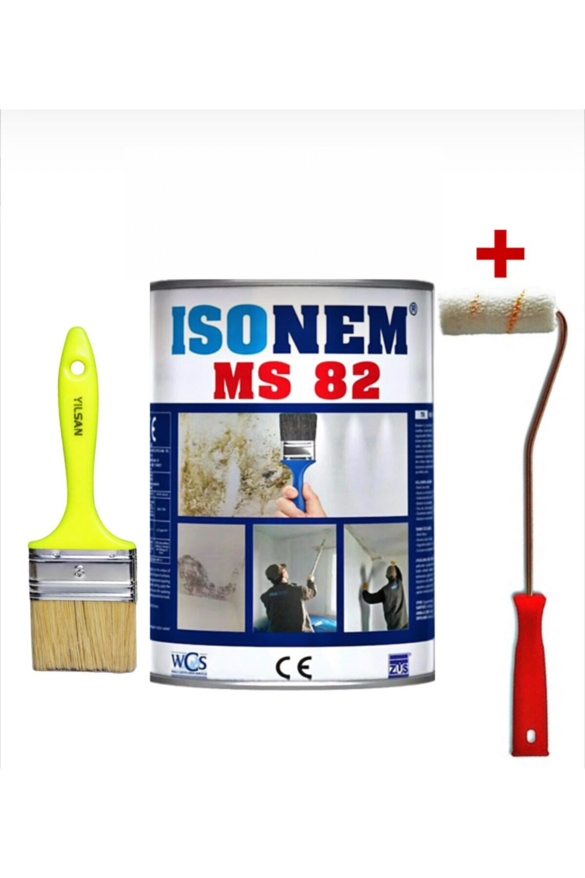 Isonem Ms 82 Nem Rutubet Boyası 5 Kg Rulo + Kestirme Fırça BEYAZ