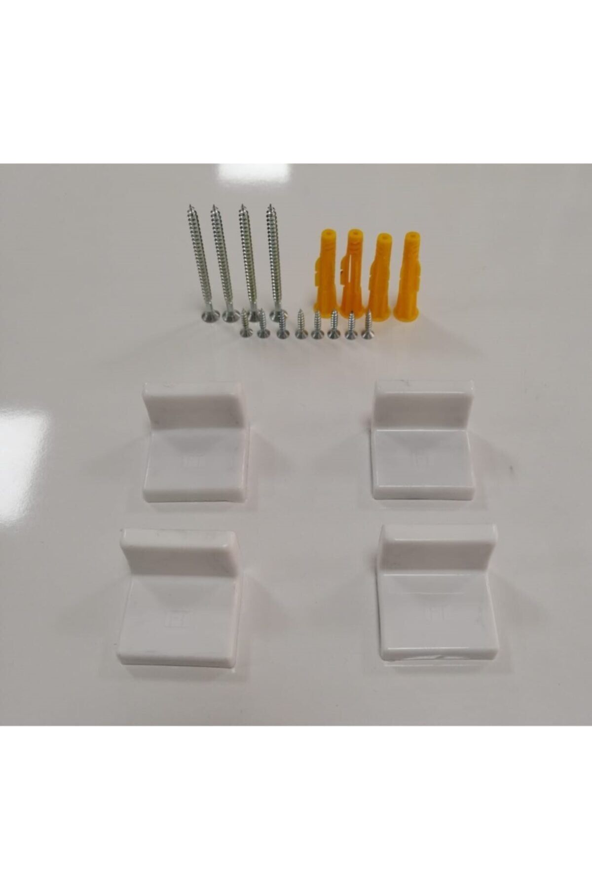 Dolap Askı Elemanı 4 Adet - Dolap Duvar Montaj Aparatı Beyaz +montaj Vidaları