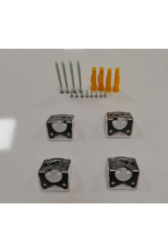 Dolap Askı Elemanı 4 Adet - Dolap Duvar Montaj Aparatı Beyaz +montaj Vidaları