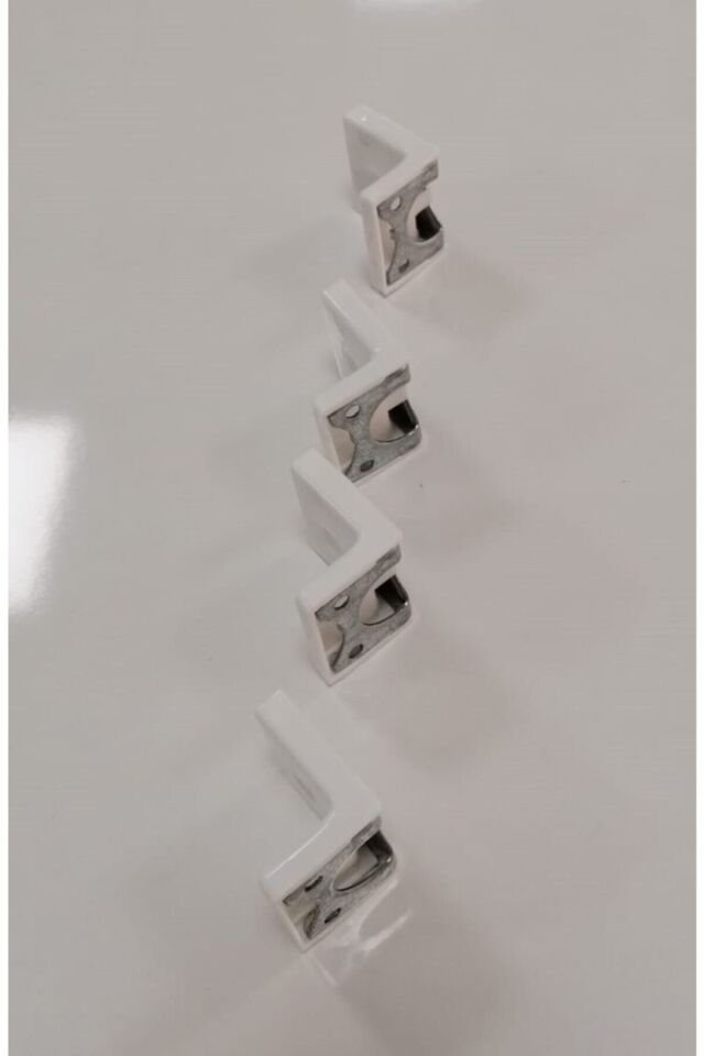 Dolap Askı Elemanı 4 Adet - Dolap Duvar Montaj Aparatı Beyaz +montaj Vidaları
